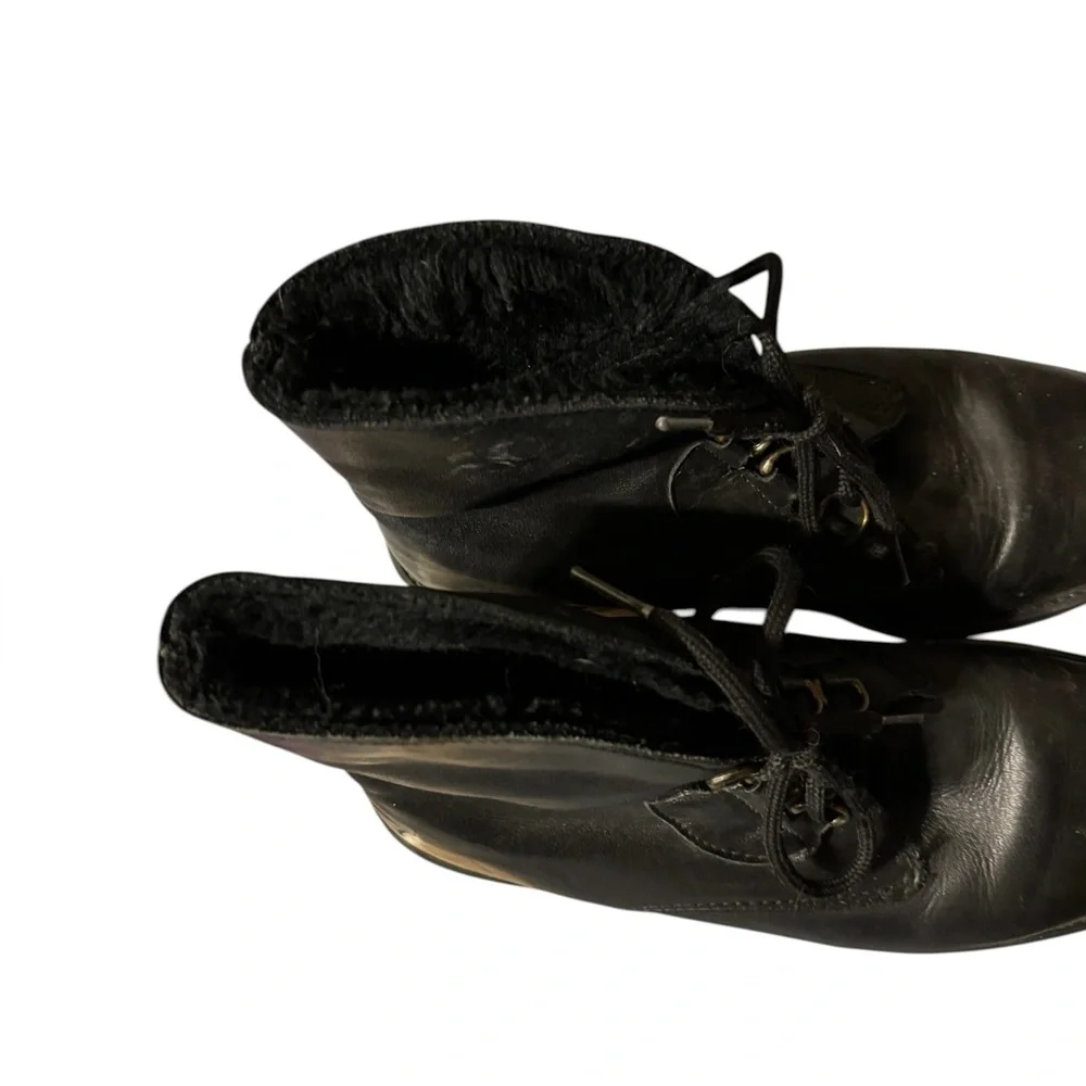 La Canadienne‎ Black Leather Lined Ankle Boots Size 8